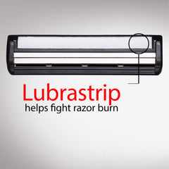 Tira lubrastrip Gillette mostrando deslizamiento cómodo y protección