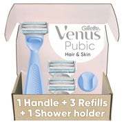 Gillette Venus afeitadora frontal mostrando cabeza pequeña y diseño seguro