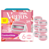 Gillette Venus cartucho frontal mostrando diseño y benefit deslizamiento suave