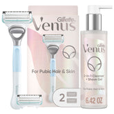 Gillette Venus frasco y mango frontal que facilita un afeitado controlado