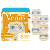 Gillette Venus embalaje frontal mostrando seis recambios y beneficio comodidad