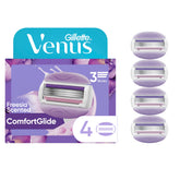 Gillette Venus recambios frontal mostrando el paquete y beneficio de recambios duraderos