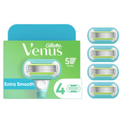 Gillette Venus embalaje frontal mostrando pack de 4 recambios y comodidad