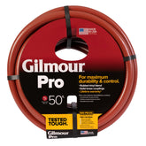 GILMOUR manguera frontal y empaque mostrando diseño resistente