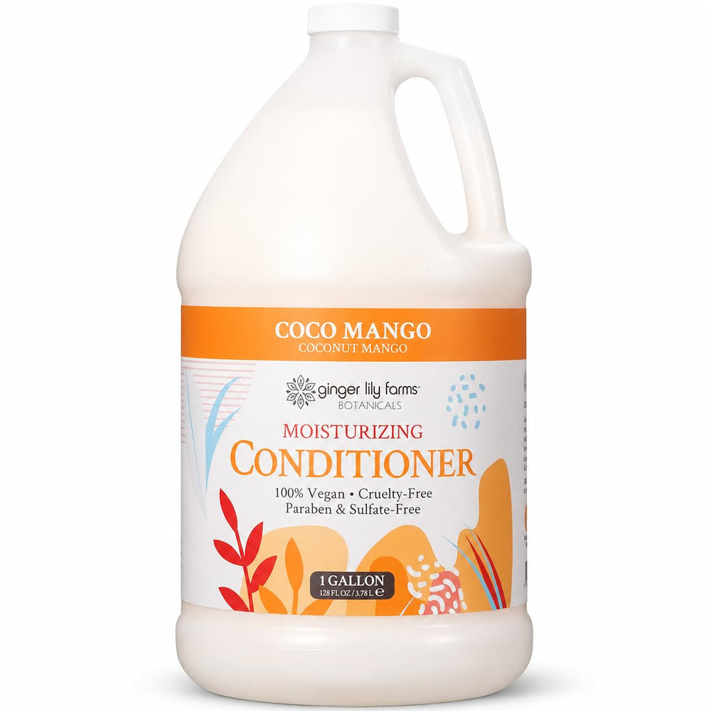 Ginger Lily Farms botella frontal 128 oz que muestra tamaño profesional y ahorro