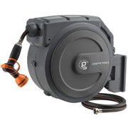 Giraffe Tools reel front view showing compact mounted storage and tidy appearance