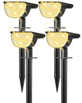 GKGG vista frontal del paquete de 4 luces solares, iluminación inmediata
