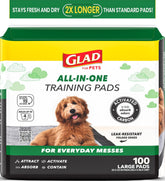 Glad front packaging showing 100-count supply and product benefits