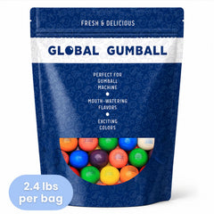 Global Gumball monton de gumballs resaltando mezcla de colores y sabores