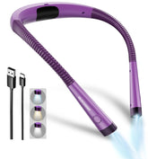 Glocusent front view showing flexible neckband and dual LED heads for comfortable reading