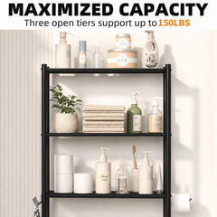 GloTika top shelf styled with towels showing neat storage and easy access