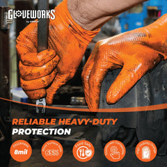 GLOVEWORKS primer plano de la textura de diamante para mejor agarre