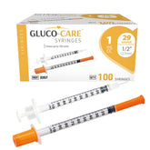 GLUCO-CARE empaque frontal mostrando caja de 100 unidades y etiquetado claro