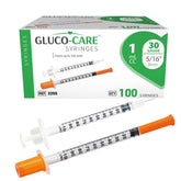 GLUCO-CARE jeringa frontal con barril transparente y graduación clara