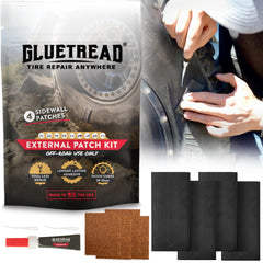GlueTread paquete frontal mostrando kit completo y portabilidad
