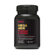 GNC Mega Men front packaging showing bottle and label, clear product identification and benefit