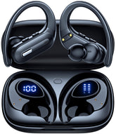 GNMN X19 charging case open showing earbuds and battery display for quick power checks