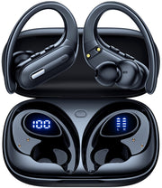 GNMN X19 charging case open showing earbuds and battery display for quick power checks