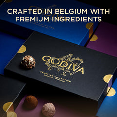 Godiva varias trufas dispuestas que ilustran variedad de sabores