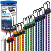GOEASY0312 front packaging showing all 20 assorted cords and hooks for organized convenience