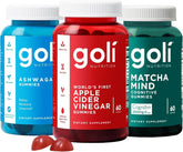 Goli trio front packaging showing all three jars and benefits