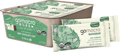 GoMacro empaque frontal Mint Chocolate Chip mostrando tamaño y beneficios veganos