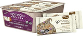 GoMacro front packaging showing peanut butter chocolate chip bars and certifications, appeals to clean-label shoppers