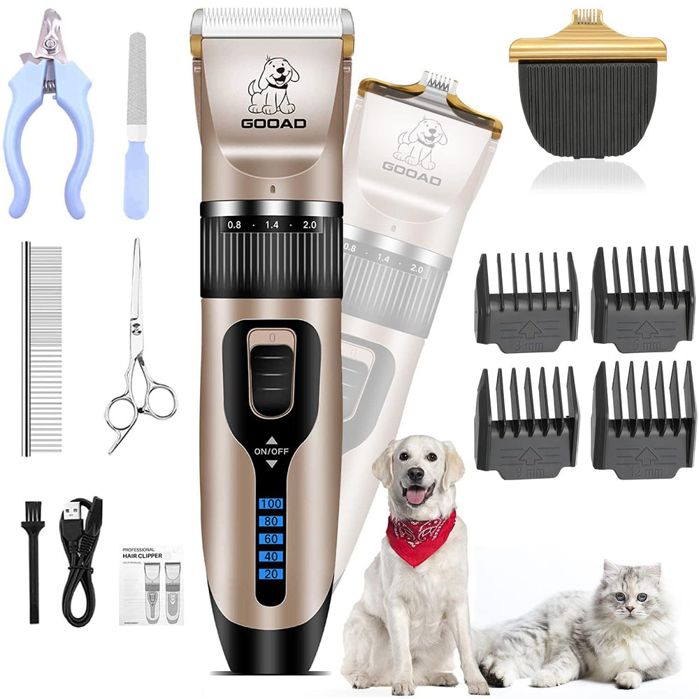 Gooad clippers front view showing ergonomic handle and professional look for comfortable grooming