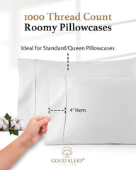Good Sleep Bedding open-end pillowcase seam detail, neat secure fit benefit