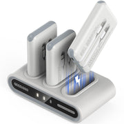 GOODaaa docking station front view showing organized family charging hub and cable ports