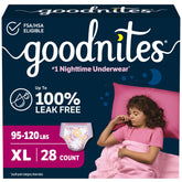 GoodNites XL front packaging showing brand and product benefits