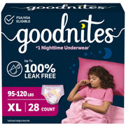 GoodNites XL front packaging showing brand and product benefits