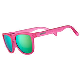 goodr flamingos front view showing colorful frame and playful pattern, stylish protection