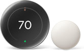 Google Nest Pro front view showing polished silver finish and clear display, promotes stylish control