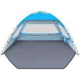 Gorich beach tent front view showing full canopy and entrance, provides instant shade