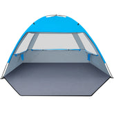Gorich front view of beach tent showing spacious shaded area and family comfort