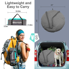 Gorich interior amplio con espacio para 3–4 personas y accesorios de playa