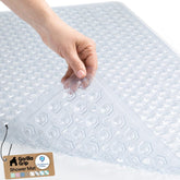 GORILLA GRIP vista frontal del producto mostrando tamaño y transparencia para mayor seguridad