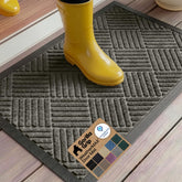 GORILLA GRIP front view gray doormat showing durable all-season protection