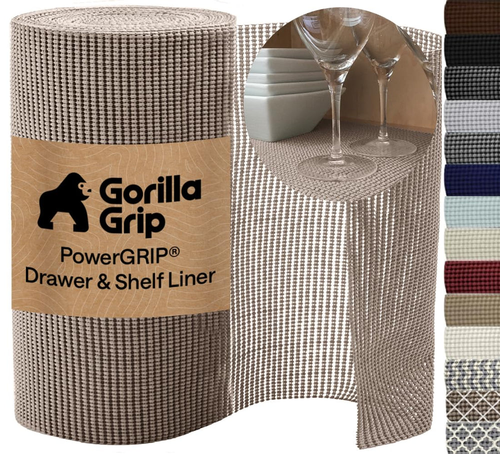 GORILLA GRIP vista frontal del empaque mostrando tamaño y color para organización