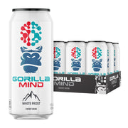 Gorilla Mind front can showing White Frost branding and benefits