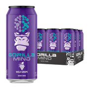 Gorilla Mind front can showing Wild Grape branding and bold flavor