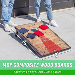 GoSports close-up of MDF surface and barnwood print showing smooth play surface