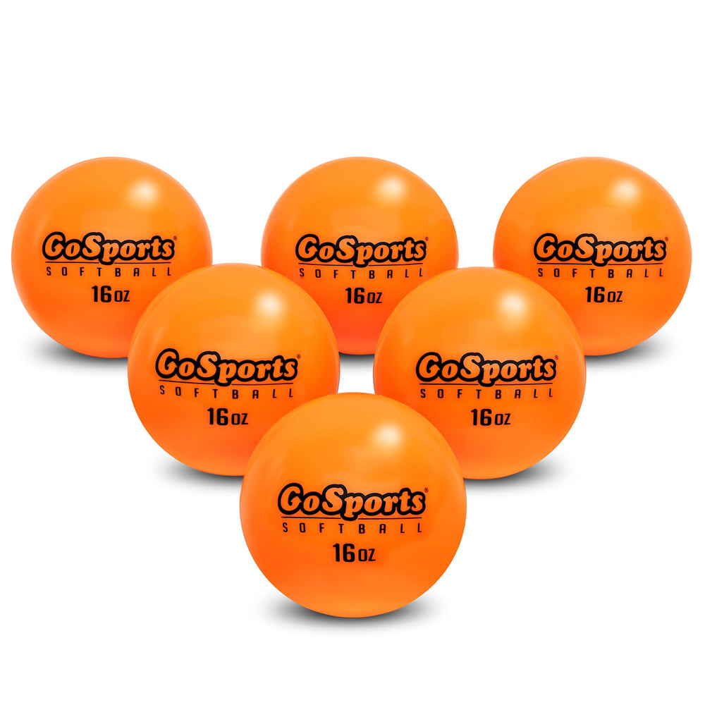 GoSports pelota de entrenamiento frontal mostrando diseño y beneficio de durabilidad