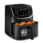 Gourmia vista frontal de la freidora 7 qt con diseño compacto y capacidad familiar