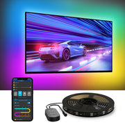 Govee front view on 70–80 inch TV adding immersive ambient lighting
