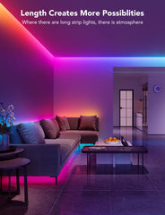 Govee tira LED instalada en pared para ambientar habitación