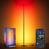 Govee lámpara de suelo frontal muestra colores vivos y ahorro de espacio