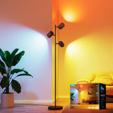 Govee tree lamp front view showing three adjustable heads and modern silhouette for flexible lighting