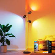 Govee tree lamp front view showing three adjustable heads and modern silhouette for flexible lighting